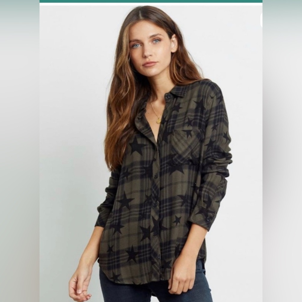 RAILS Hunter Plaid Star-Print Button-Down Shirt